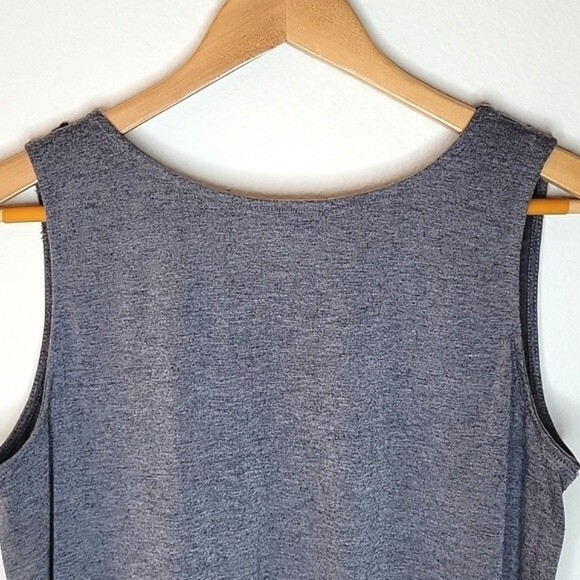 KONTROL Gray Contrasting Scoop Neckline Soft Stretchy Tank Top size L - Picture 9 of 13